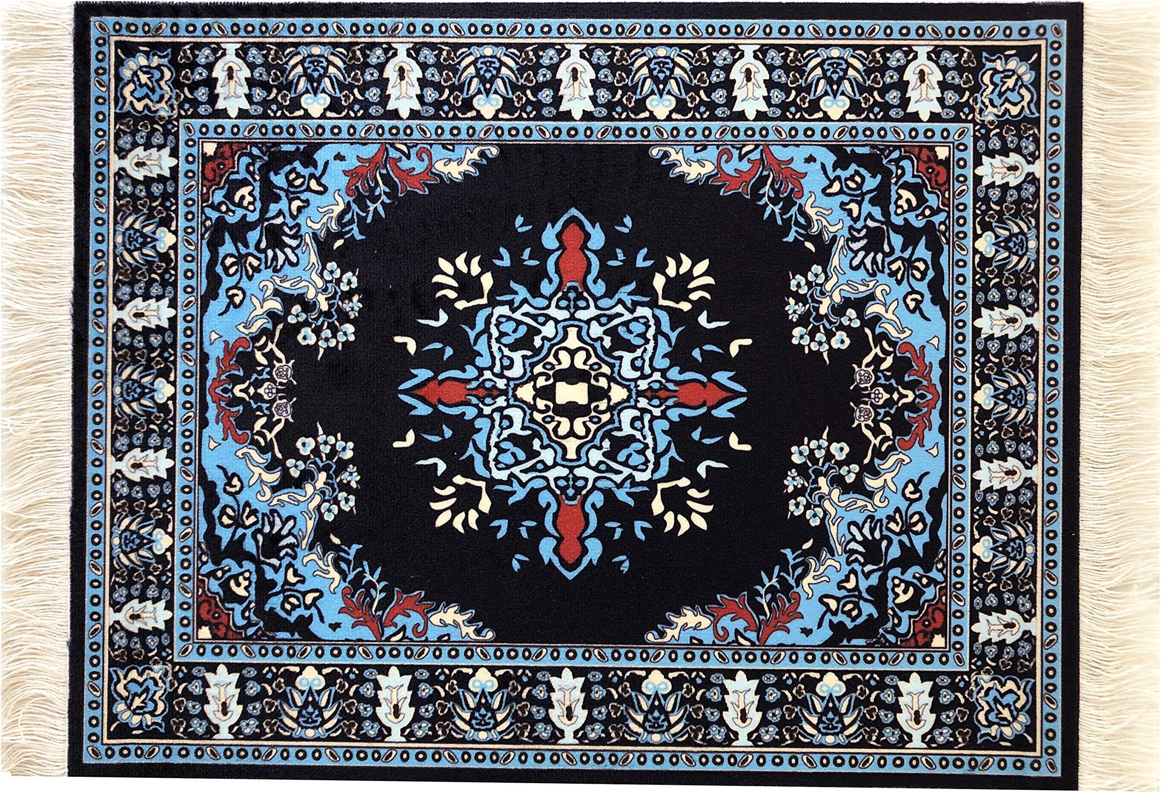 InusitusCarpet Mouse Mat - Office Accessories - Oriental Mini Carpet Computer Accessories (Navy)