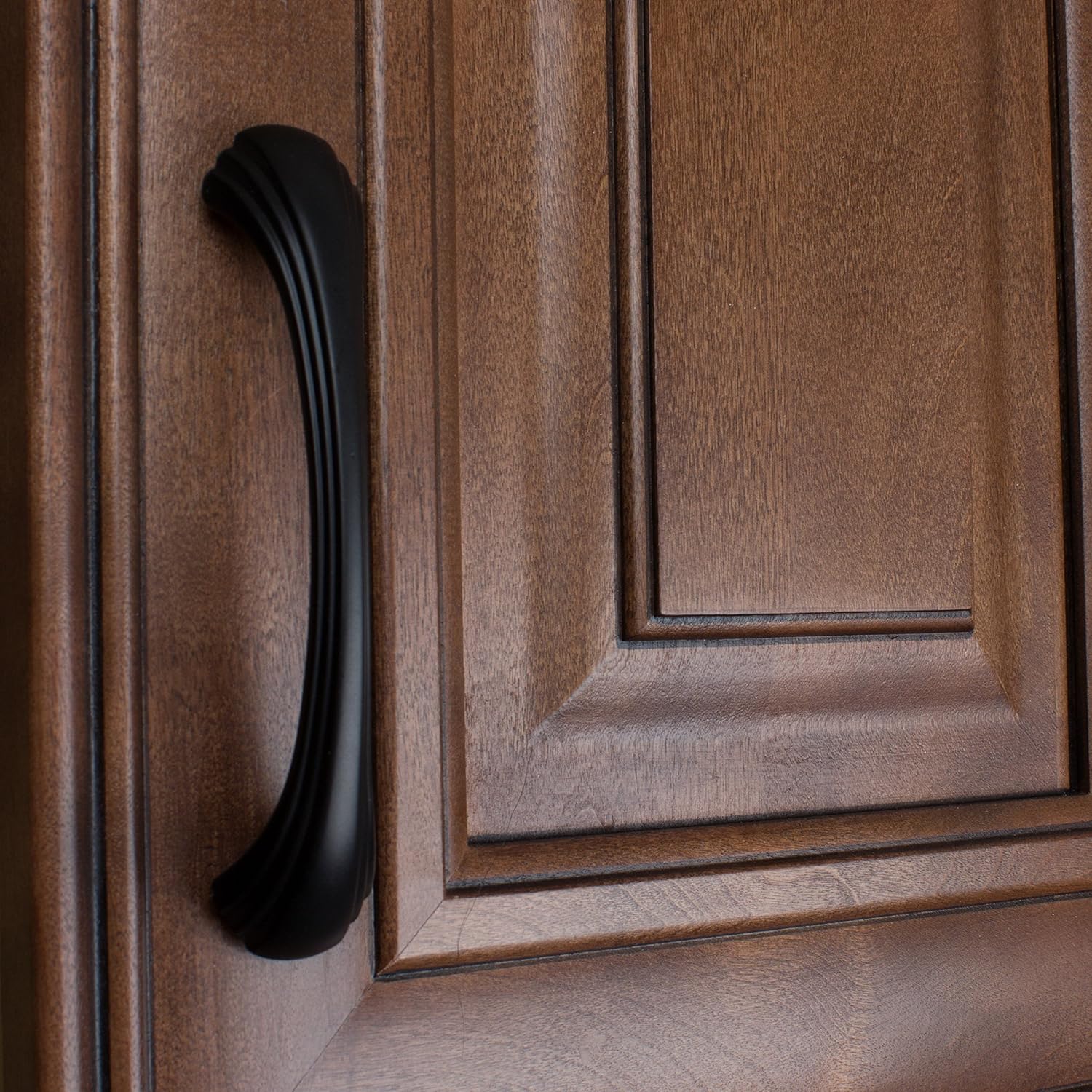 GlideRite Hardware 4048-MB-10 Shell Series Cabinet Pull, 10 Pack, Matte Black,4.5"