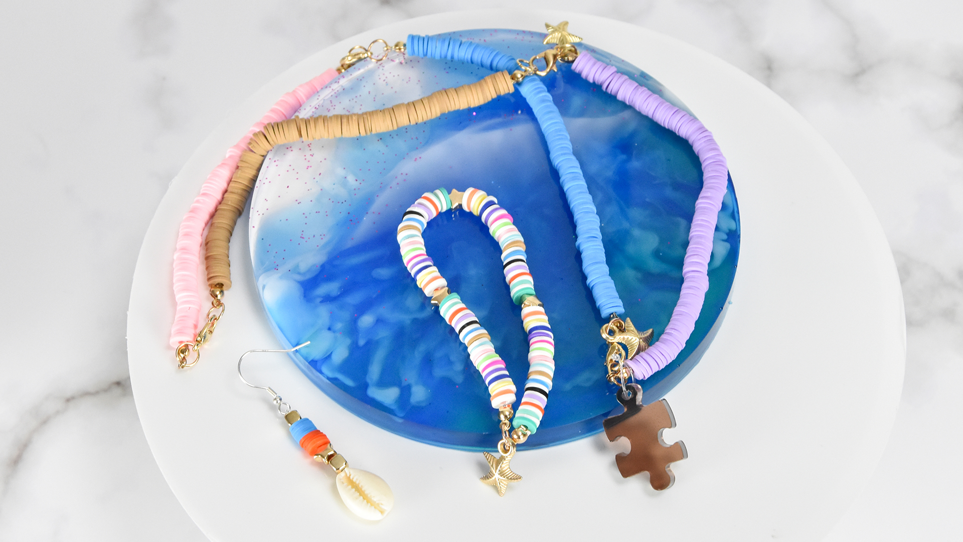 DAHI 250pz Perline Colorate per Braccialetti, Perline Fiore in Argilla Polimerica, Rotonde da 6 mm, per Gioielli Fai da Te, Bracciali, Collane, Orecchini