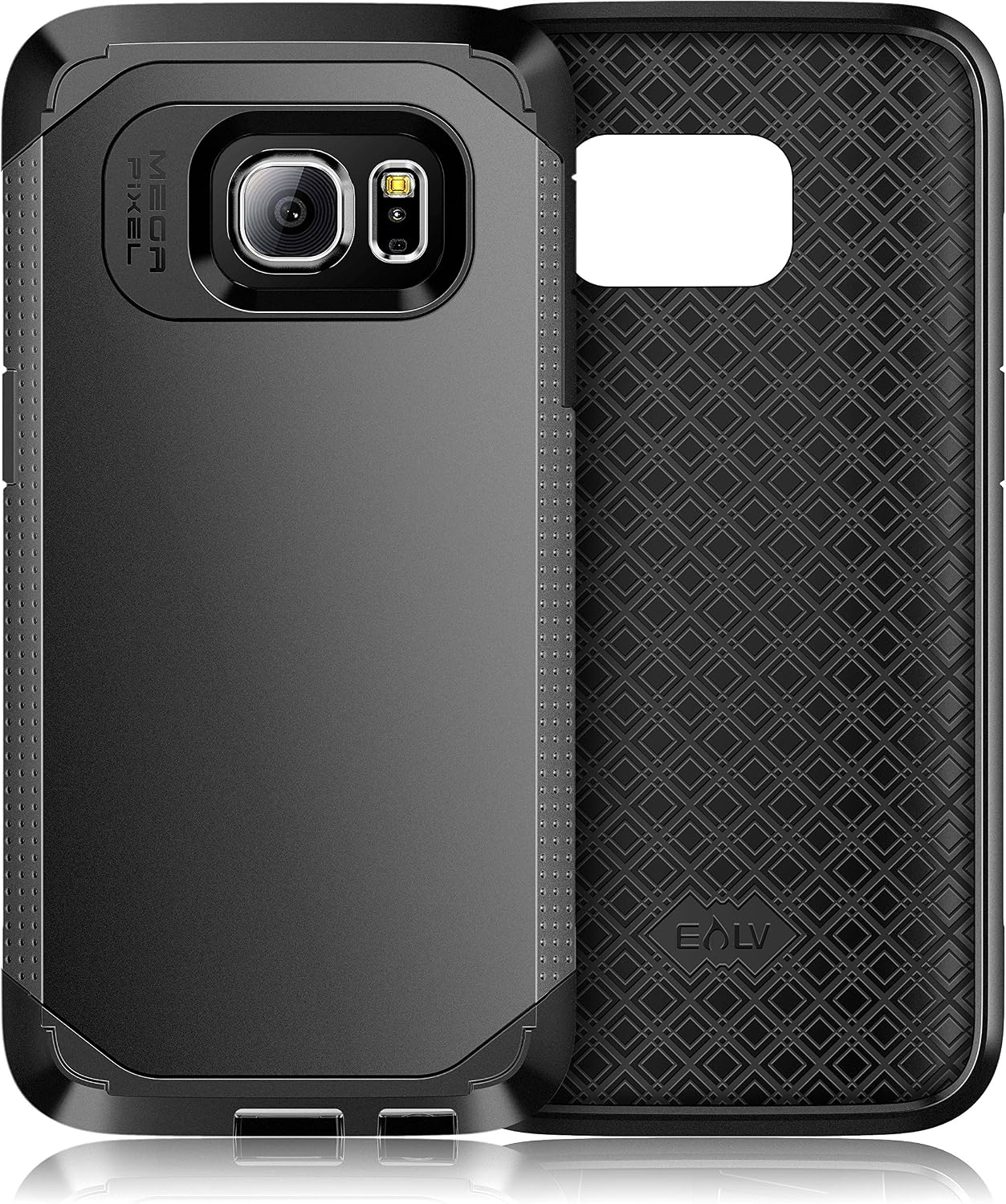 E LV Case for Galaxy S7 Case (Shock Proof) Slim Case Cover - Impact Resistant Armor Hybrid Protection for Samsung Galaxy S7 - [Gunmetal/Black]