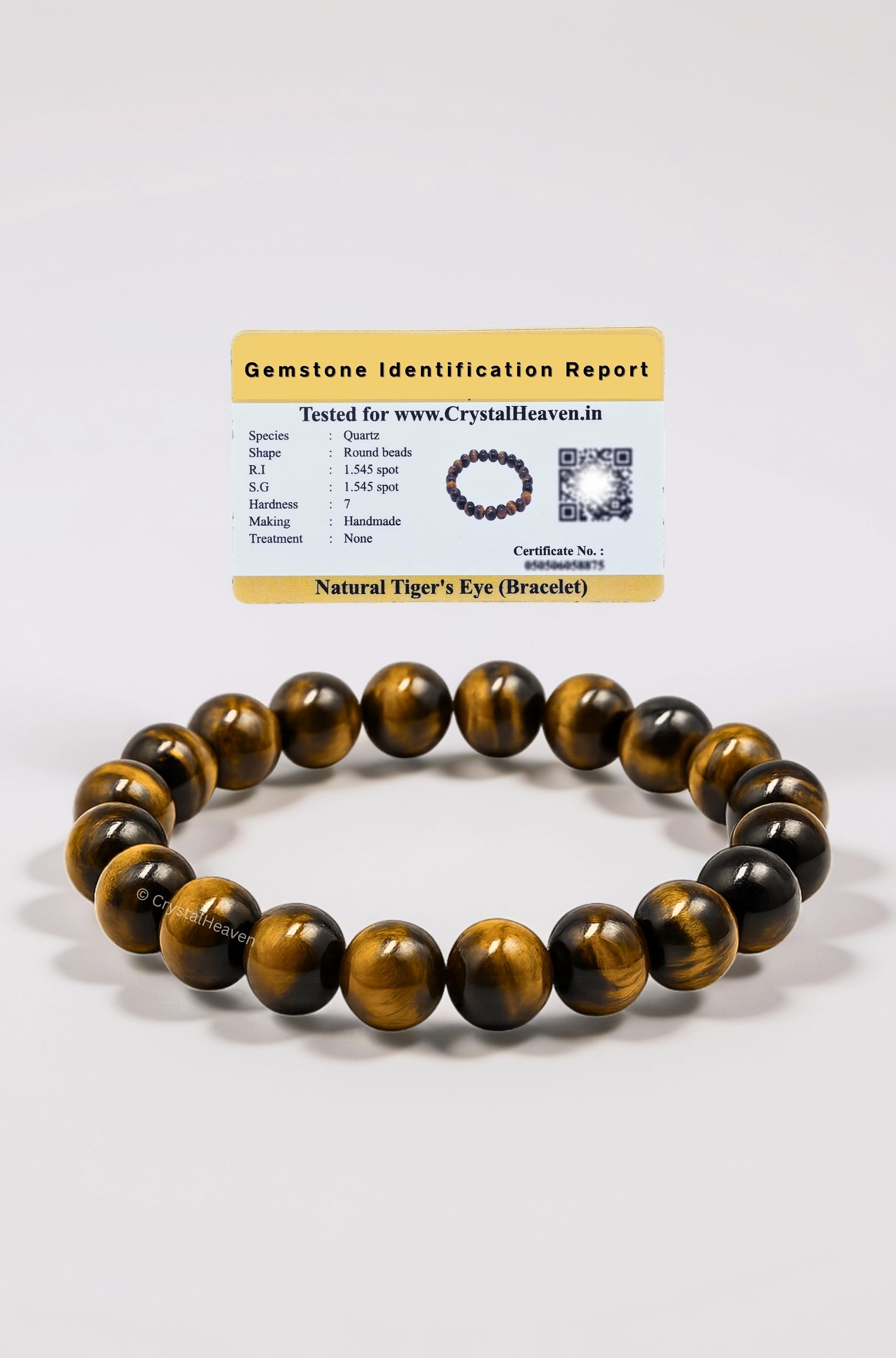 Certified Crystal Bracelet for Women Men with Healing Crystal and Reiki Stone - Original Authentic Elastic Beaded Bracelet for Money, Success & Positive Energy