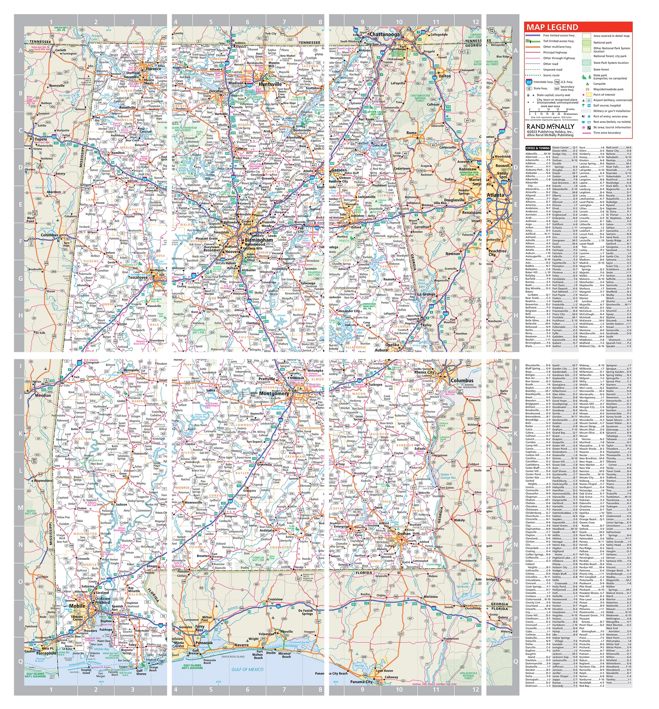 Rand McNally Easy to Fold: Alabama State Laminated Map - Image 2