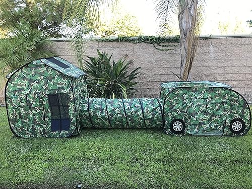 Miniatura 4 de G3Elite Explore and Play - Juego de tienda de campaña plegable 3 en 1 - Combo de vehículo para interiores y exteriores, túnel y tienda de campaña.