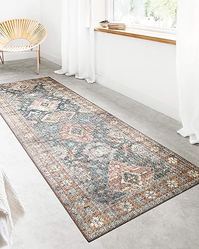 Miniatura 4 de Loloi II Colección Skye SKY-10 - Alfombra redonda tradicional de 8 pies x 8 pies, océanoladrillo