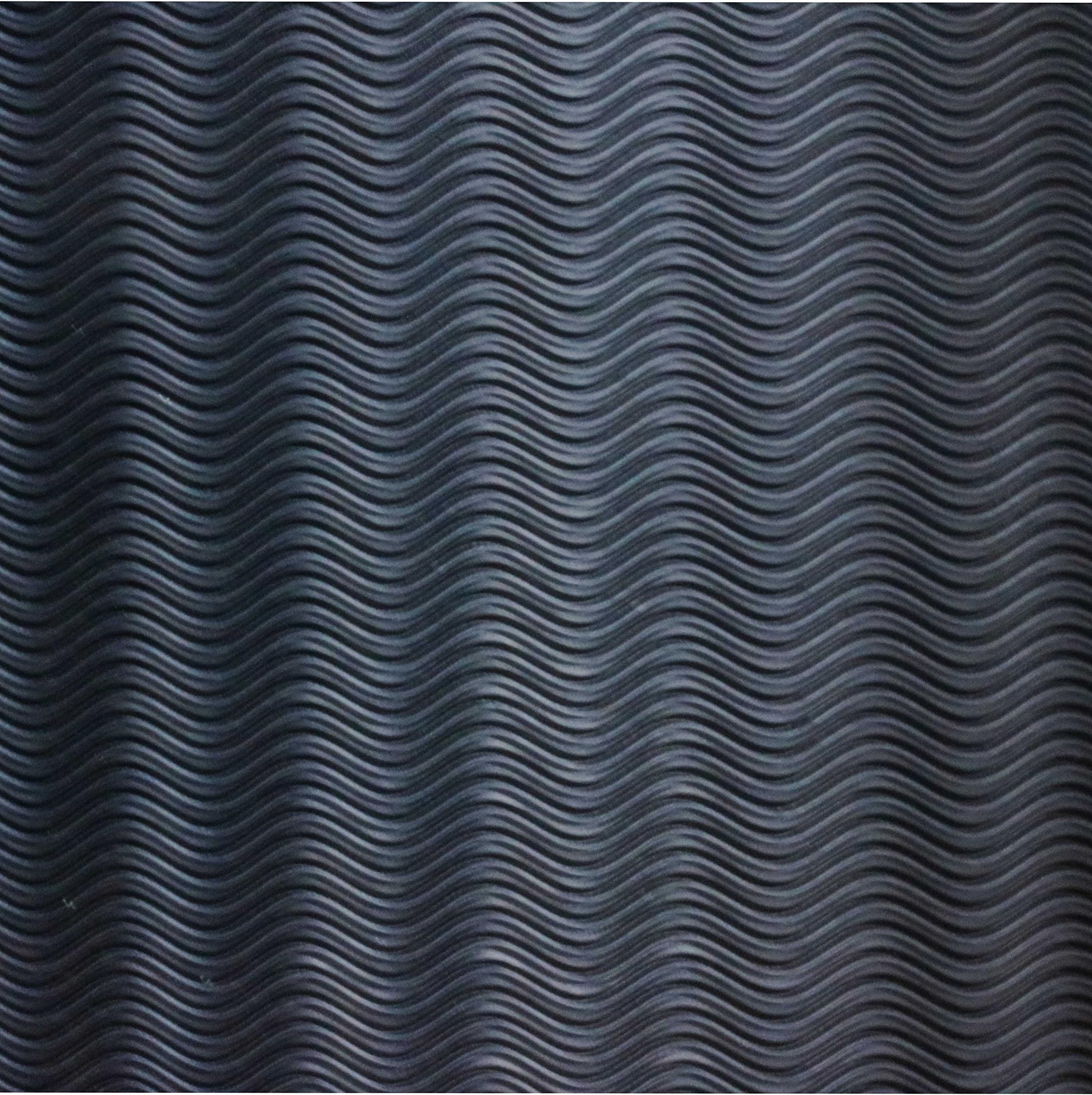 EZ ShoePAD 3/32" Black wave pattern shoe sole soling rubber sheet wavy anti-slip shoe sole repair rubber pad