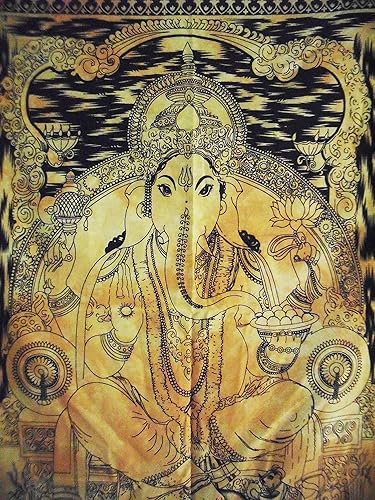 Miniatura 5 de Póster tradicional Jaipur Tie Dye Lord Ganesha, decoración de pared india, tapiz hippie, bohemio para colgar en la pared, decoración de dormitorio