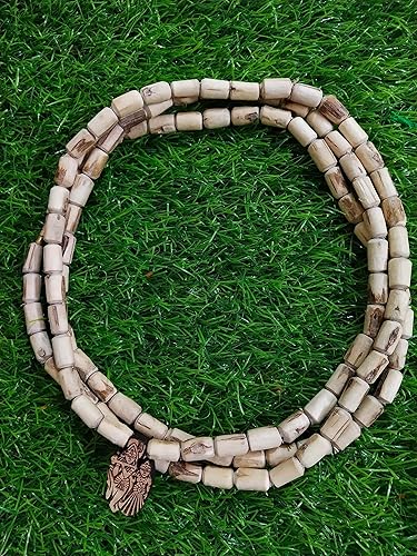 Vista 7 de ANVIKA 0.315 in redondo de 3 capas Original Vrindavan Tulasi Kanthi Mala con Radha Krishna, (albahaca sagrada) collar, Tulsi mala, Meditación