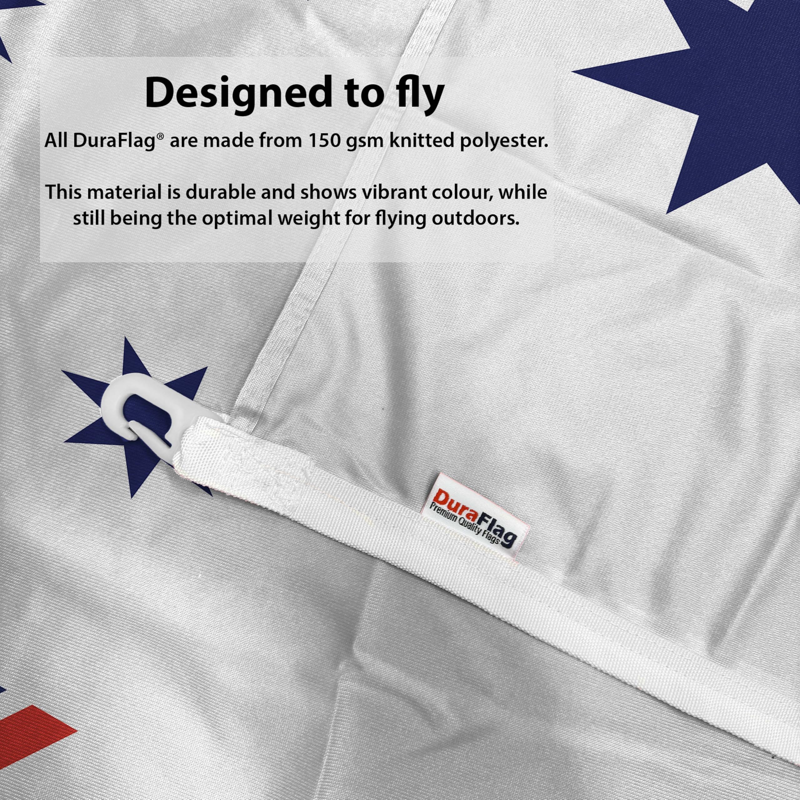 DuraFlag Australia Navy Ensign 5ft x 3ft Flag Premium Quality with Clips Reinforced Stitching Heavy Duty Polyester 150cm x 90cm Military Naval Ensign - Image 3