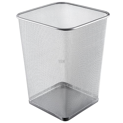 YBM Home Cubo de basura de malla para el hogar y la oficina cubo de basura de metal para oficina en forma cuadrada 5 galones
