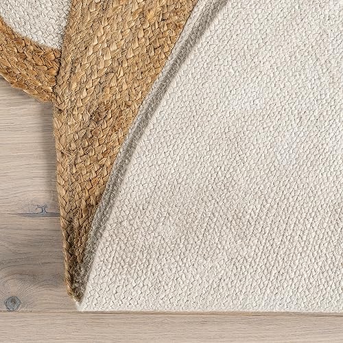 Miniatura 3 de nuLOOM Weylyn Monkey - Alfombra de yute tejida a mano para niños, 4 pies, color marfil