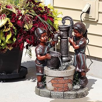 Sunnydaze 24-Inch Jack and Jill at Farmhouse Pump Outdoor