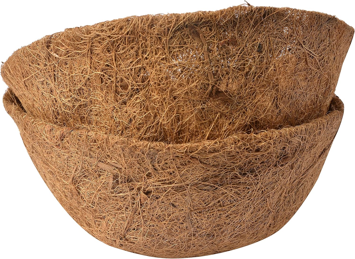 2PCS 18 Inch Round Coco Liners Hanging Basket 100% Natural Replacement Coconut Fiber Liner for Garden Flower Pot Vegetables Herbs