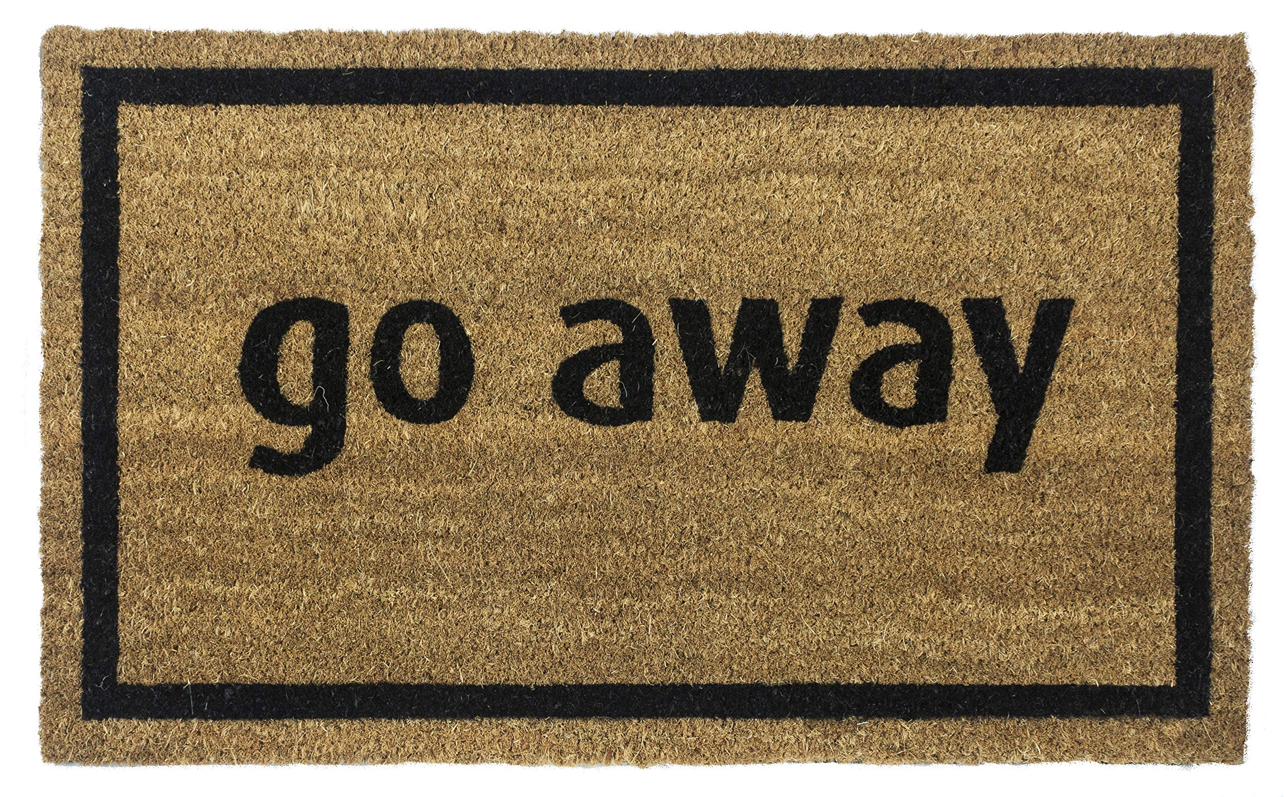 Entryways - Zerbino antiscivolo in fibra di cocco, 43 x 71 cm, colore: Nero
