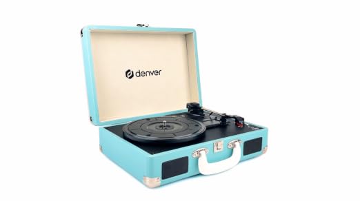 Denver Platine Vinyle Valise avec Haut-Parleurs et USB, Bleu - Les Beatles, Paul McCartney, John Lennon, RIngo Starr, George Harrison Denver Platine Vinyle Valise avec Haut-Parleurs et USB, Bleu