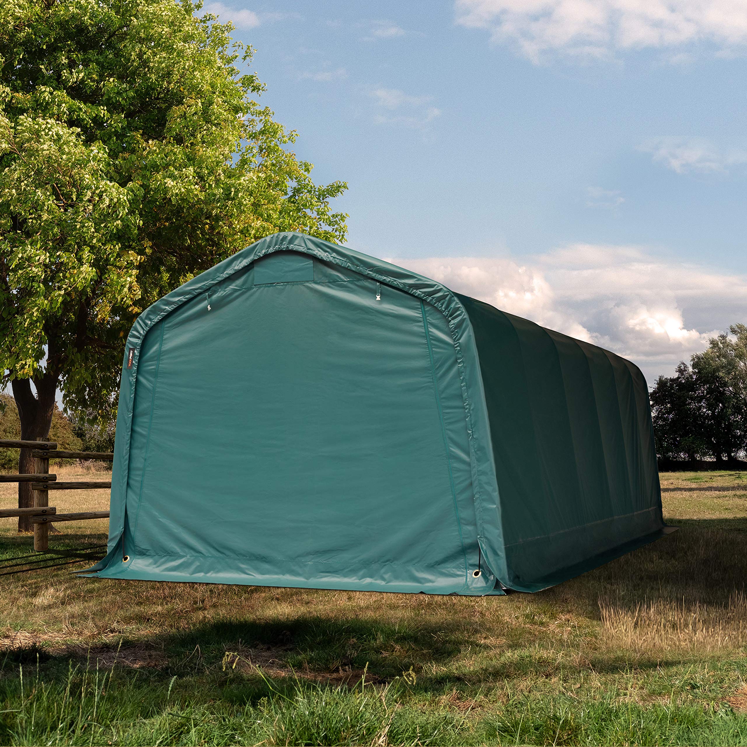 TOOLPORT Tenda da pascolo 3,3x7,2 m Riparo, Robusto Telo Verde in PVC 800N