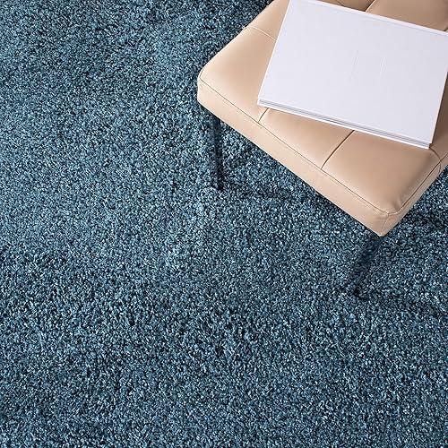 Vista 150 de SAFAVIEH Venus Shag Collection - Alfombra decorativa, 2 pies 7 pulgadas x 5 pies, color marfil, diseño sólido, no desprende pelusa y de fácil