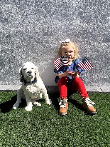 Miniatura 8 de TUTARE 50 Banderas estadounidenses en palo  Bandera de Estados Unidos con cabeza de lanza de mano para el 4 de julio, decoración de eventos del Día