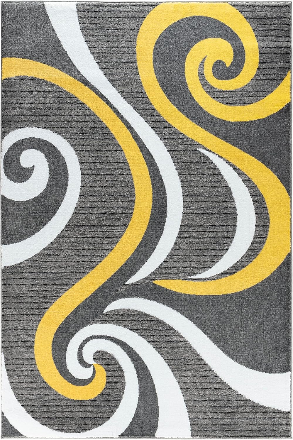 GLORY RUGS Modern Area Rug Swirls Carpet Bedroom Living Room Contemporary Dining Accent Sevilla Collection 4817A (Yellow, 8x10)