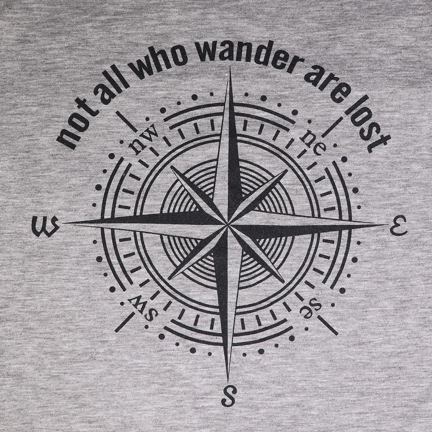 Womens Graphic T-Shirt Not All Who Wander are Lost Funny Tees for Women Summer Casual Tops Athletic Shirts - Image 3