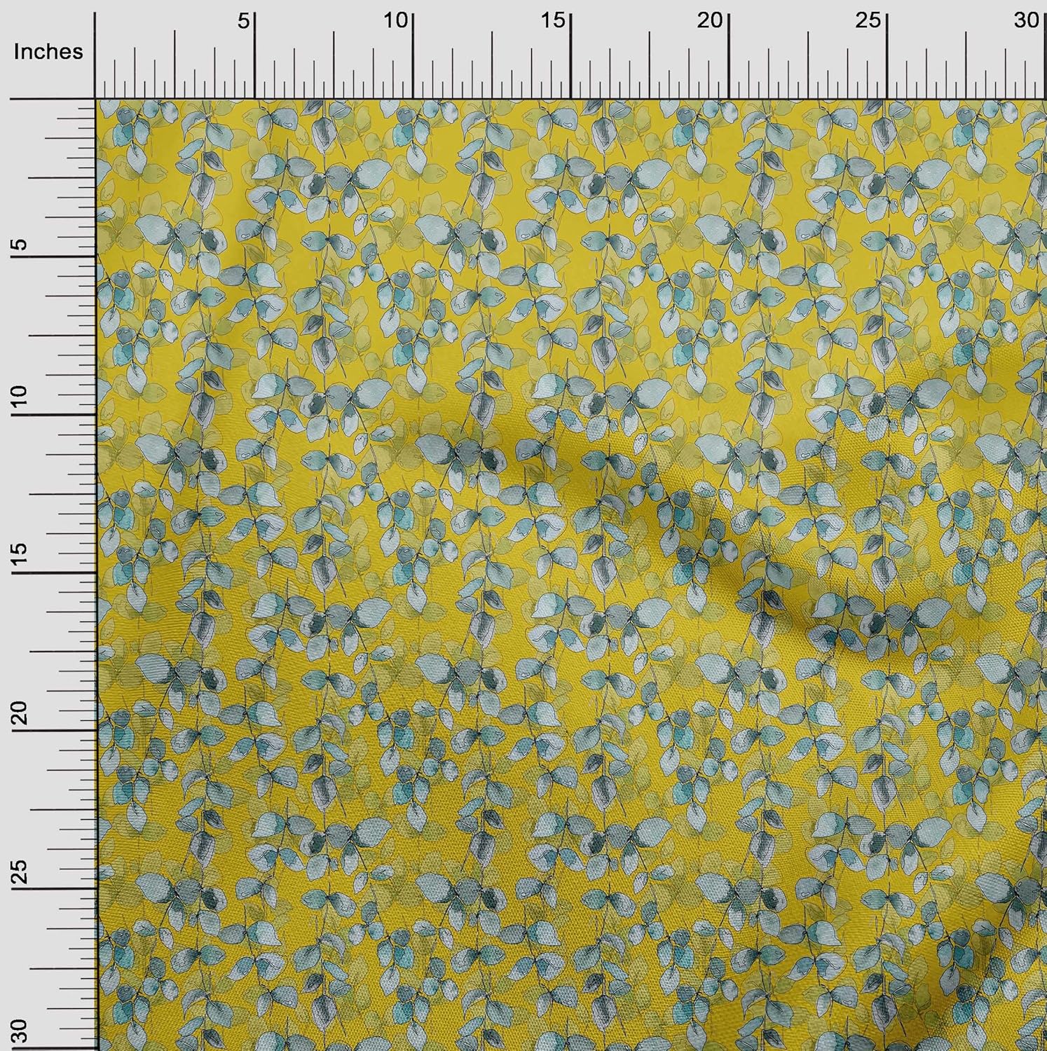 oneOone Cotton Jersey Yellow Fabric Leaves Watercolor DIY Clothing Quilting Fabric Print Fabric by Yard 58 Inch Wide