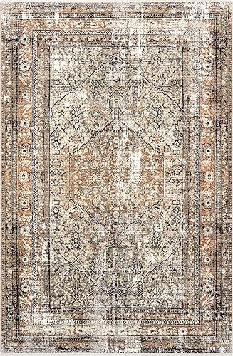 Miniatura 2 de nuLOOM Charvi Medallion - Alfombra de área de 8 x 10 pies para sala de estar, dormitorio, comedor, cocina, beigemarfil