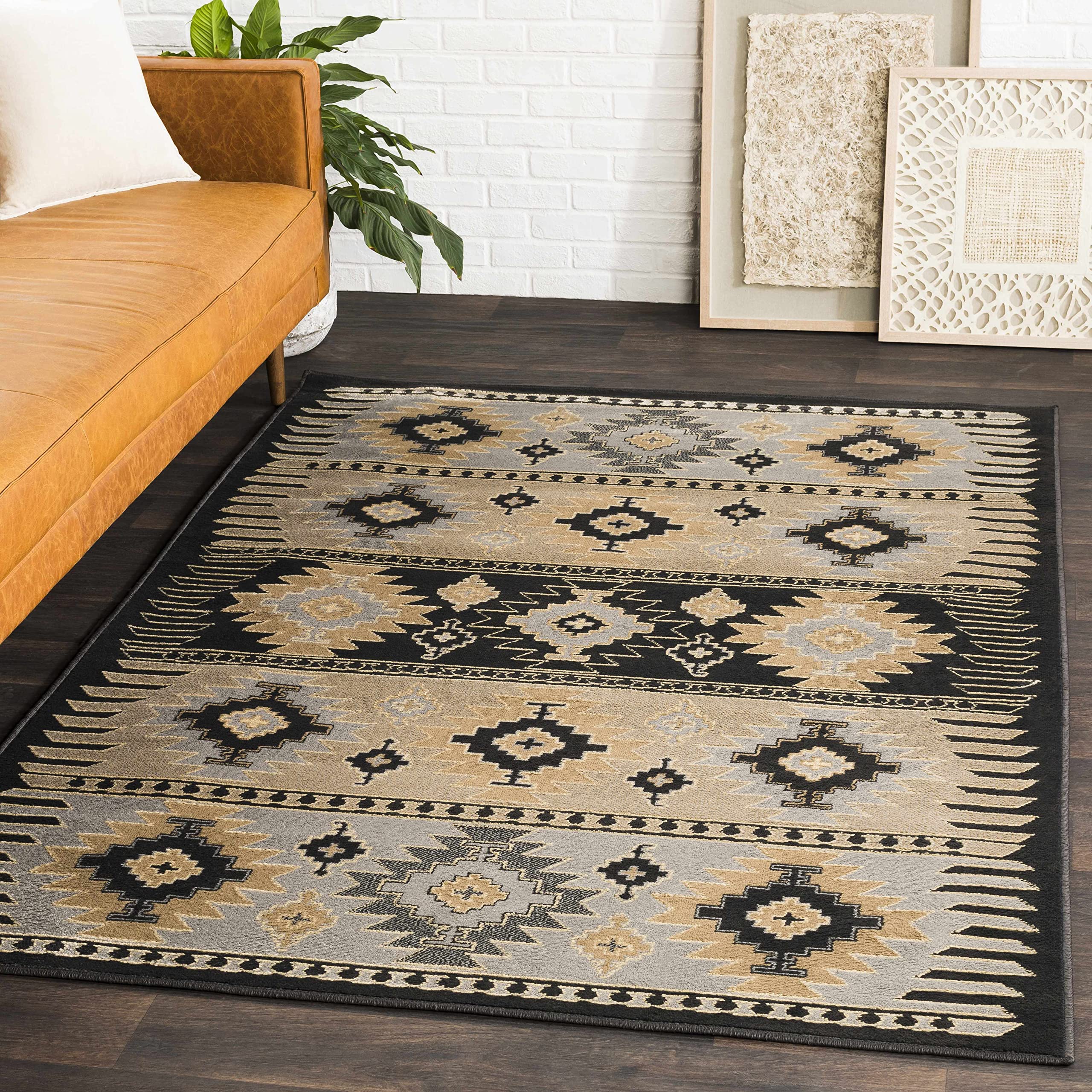 Hauteloom Foxburg Living Room, Bedroom Area Rug - Bohemian/Global - Gray, Beige - 1'10" x 2'11"
