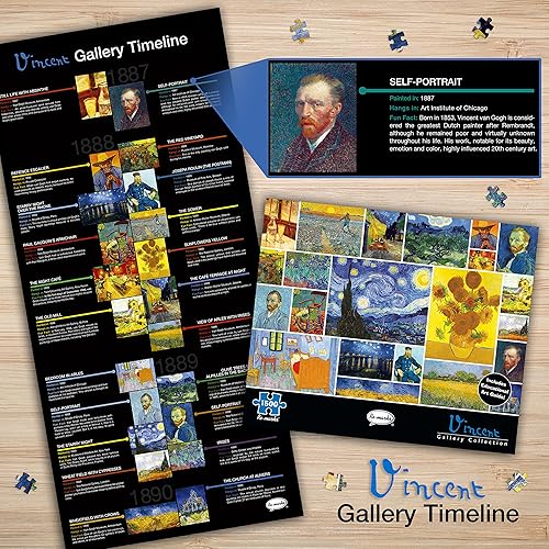 Vista 3 de Re-marks Vincent Van Gogh - Rompecabezas artístico de 1500 piezas para todas las edades