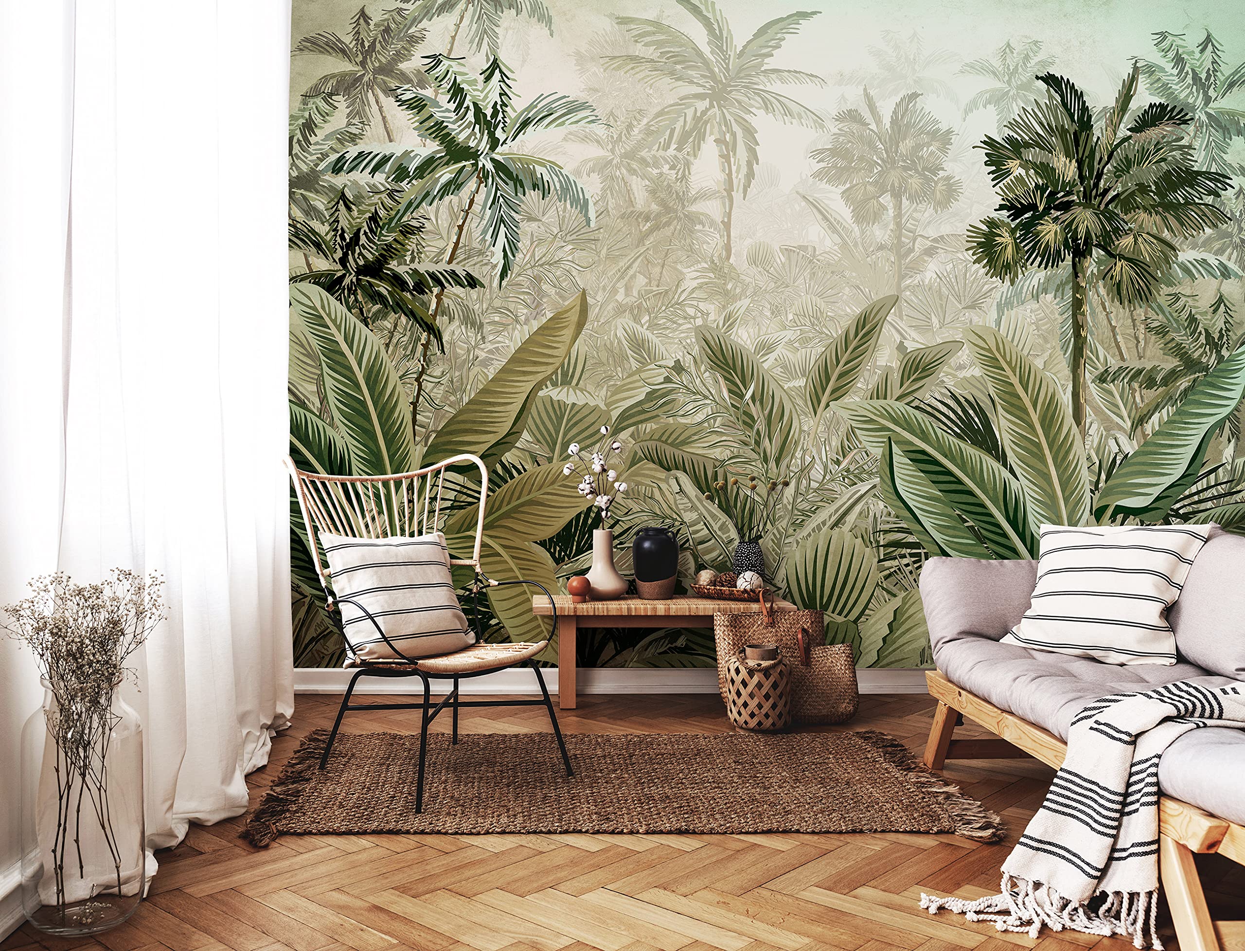 WallArena Vlies Fototapete, Wald, 368x254cm | Fototapeten - Tapeten - für Wohnzimmer Schlafzimmer - Vliestapete Wandtapete Tapete 3D Effekt- inkl. Kleister