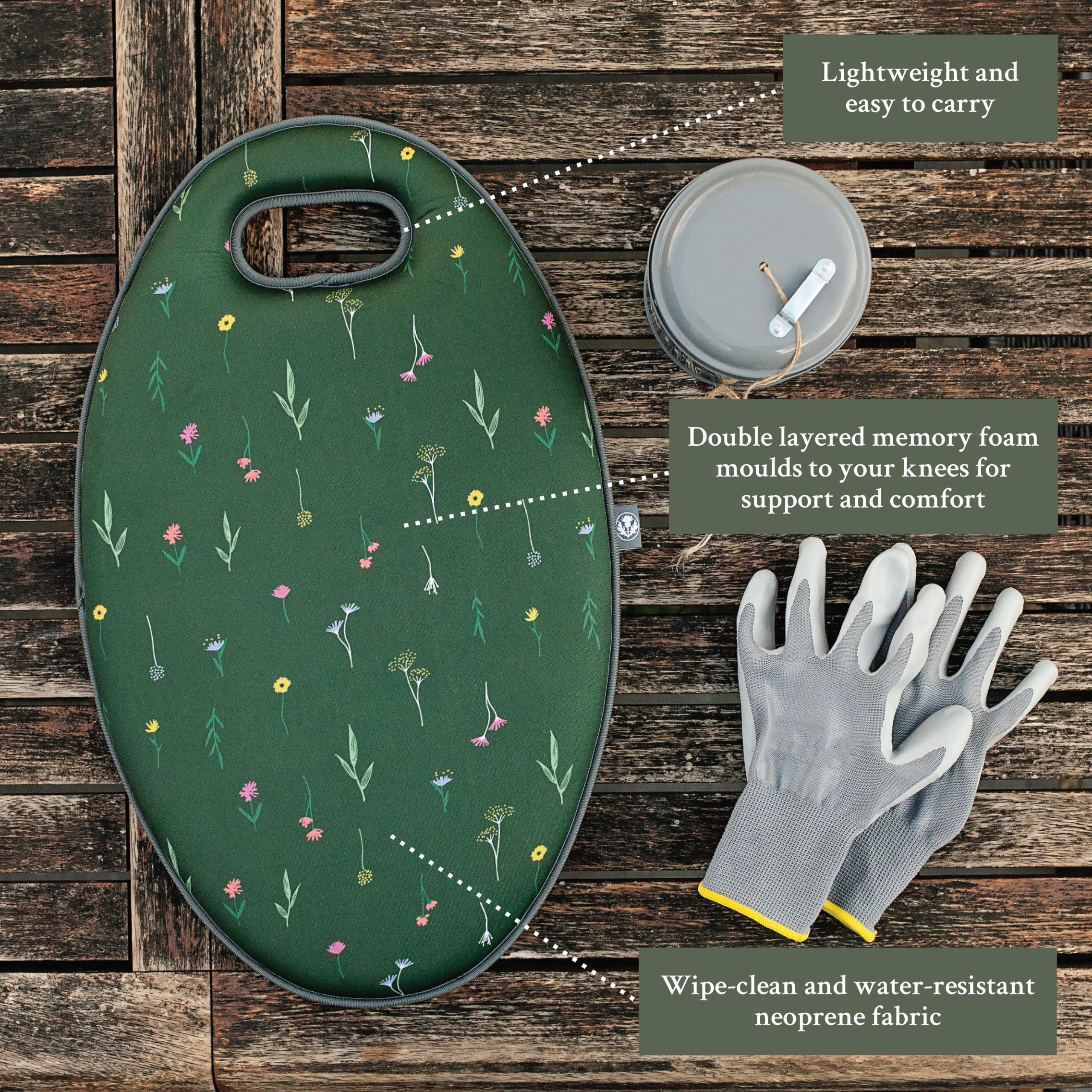 Thistlewood Garten-Kniebank aus Memory-Schaum, Wildwiese