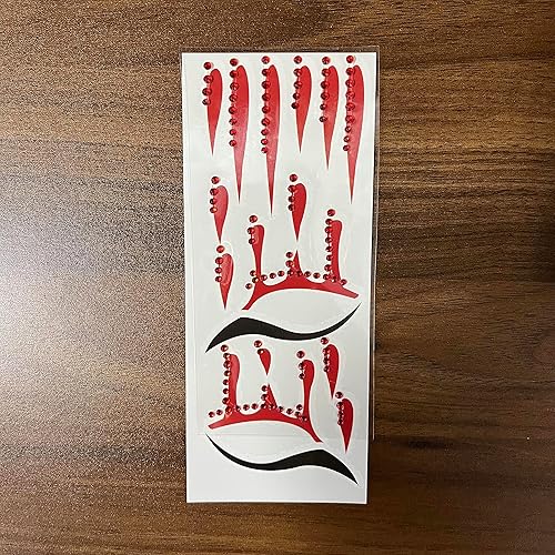 Miniatura 6 de Tatuajes faciales falsos de sangrado temporal y diamantes de imitación, gemas de cara de cicatriz, cristales y perlas para pegar en joyas, tatuajes