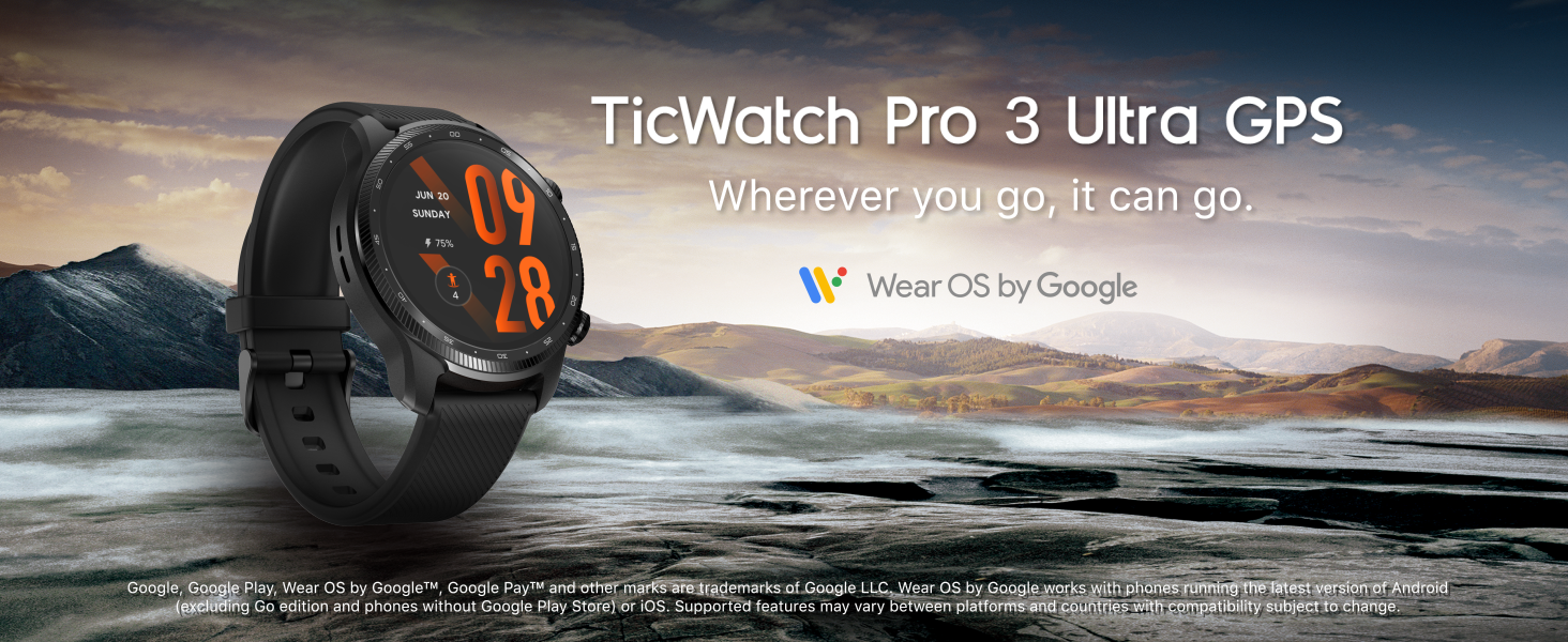 TicWatch Pro 3 Ultra GPS スマートウォッチ Wear OS