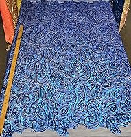 Vista 2 de The Spiral Sequin - Tela de lentejuelas rizadas de 3 pies y 1 yardas, sobre malla de polietileno, por el patio, tela de lentejuelas, mantel, lino