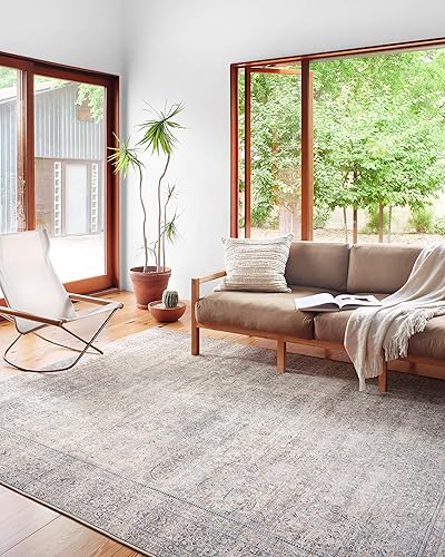 Miniatura 9 de Loloi II colección Wynter WYN-07 - Alfombra de pasillo tradicional de 2 pies 6 pulgadas x 7 pies 6 pulgadas, color gris y carbón