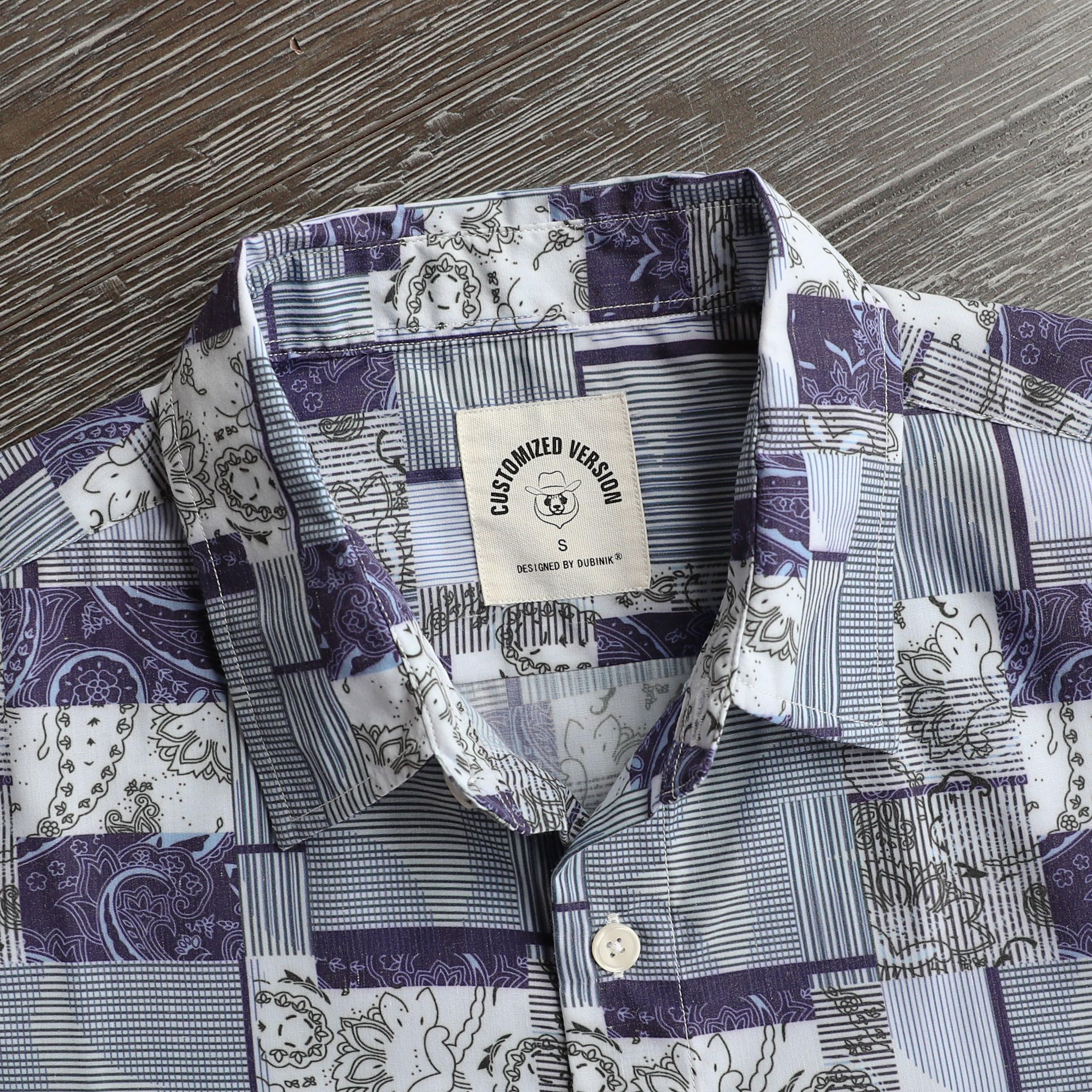 Dubinik® Chemise Hawaienne Homme Aloha Chemise Homme Manches Courtes Tropical Casual Button Hawaiian-Imprimer Vacances