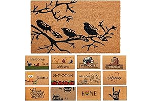 Black Birds Coir & PVC Bird Mat for a Natural Welcome