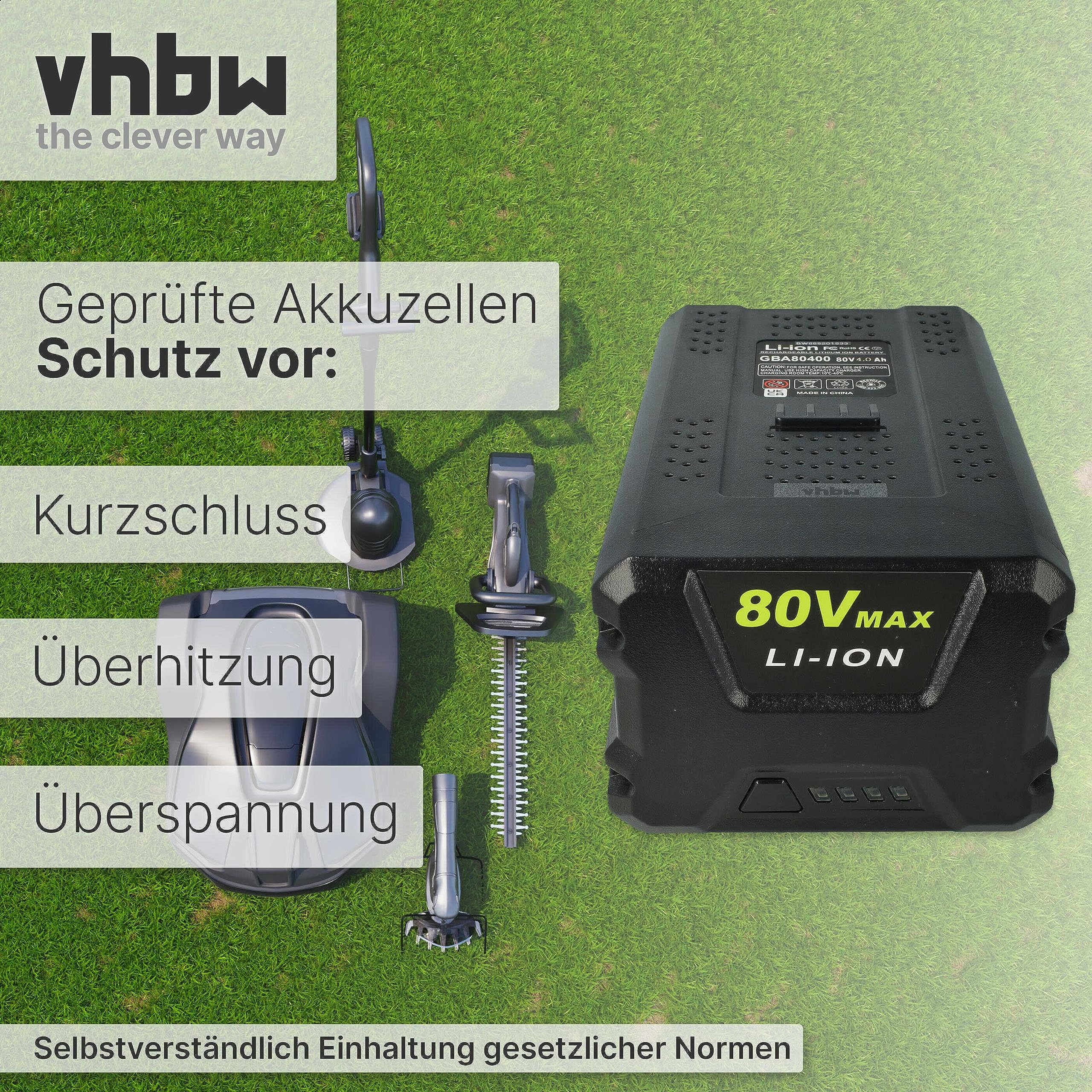 vhbw 1x Batería Compatible con Stiga Combi 43 Ae, Combi 48 Ae, Combi 43 S Ae, Multiclip 47 S Ae, Combi 50 S Ae 4000mAh 80V Li-Ion
