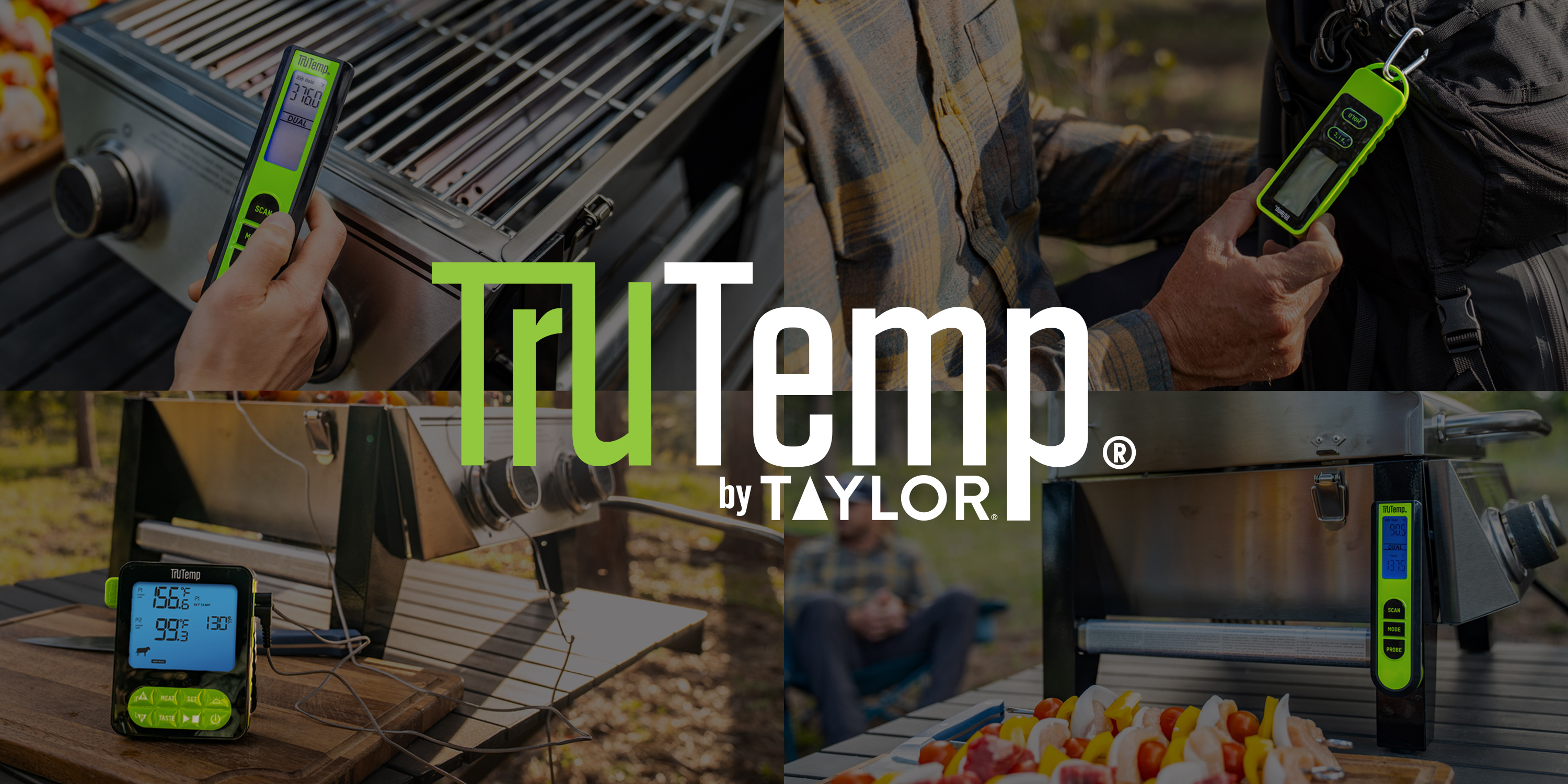 Image of Taylor TruTemp Compact Digital Folding Meat Thermometer with Carabiner Clip for Grilling, BBQ, Kitchen & Food, Gadget Essential, Gift for Dad, Him, Men, Gray