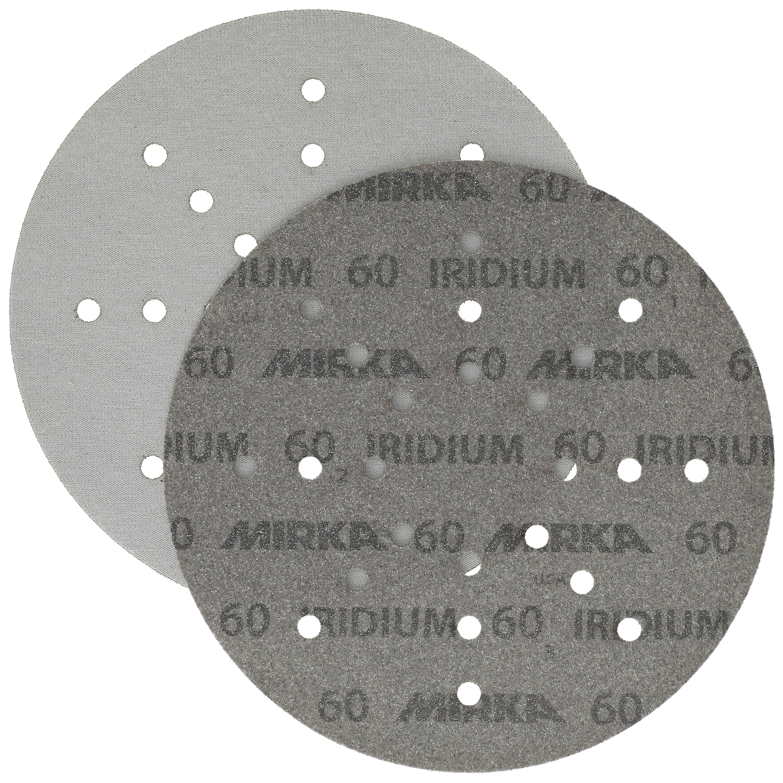 Mirka papier ścierny Iridium 225 mm 24 otwory rzep P60 25 szt | Do szlifierek do suchej zabudowy 24 otwory efektywne usuwanie farb szpachli podkładów drewna stali materiałów mineralnych