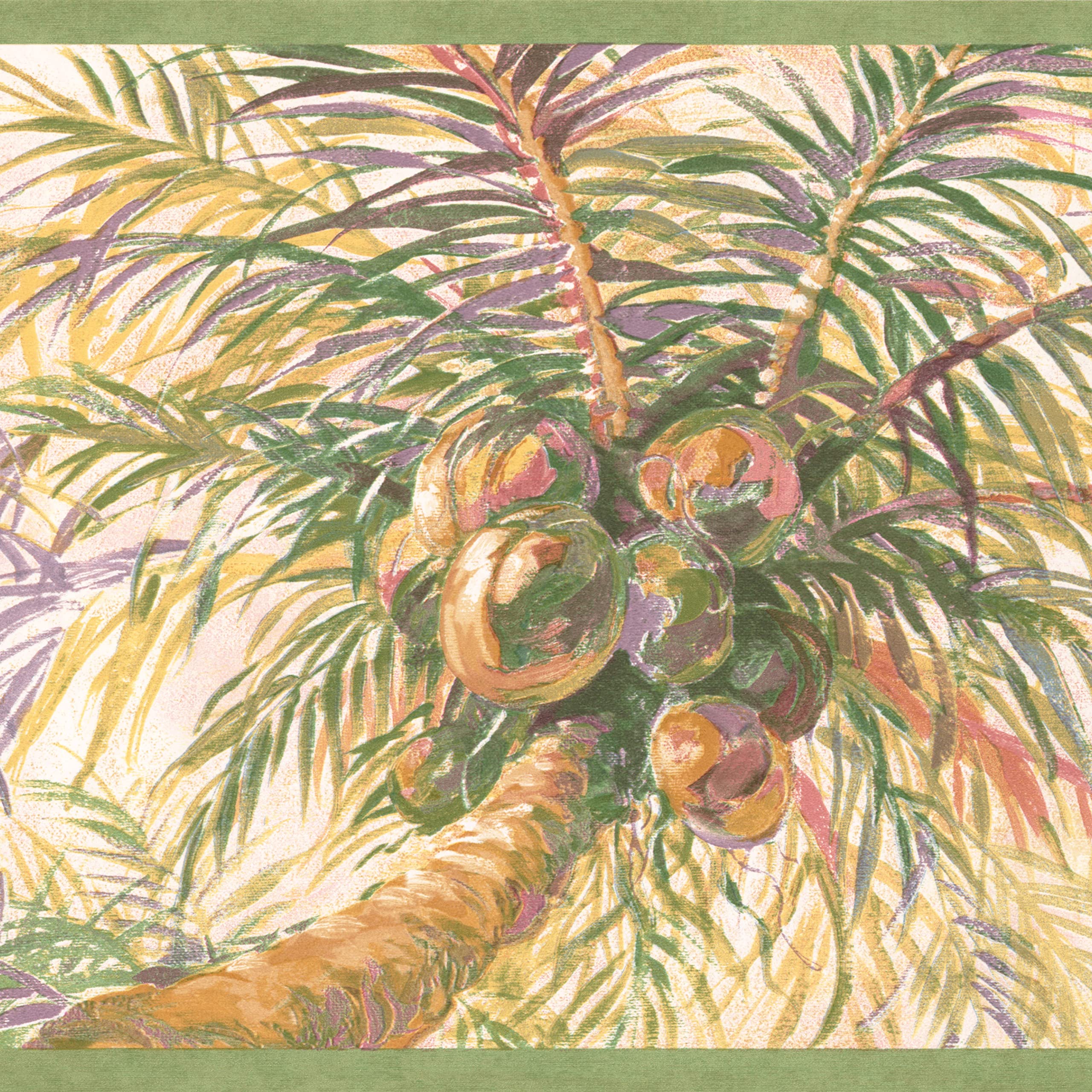 Bordure de papier peint palmier habille vos murs de cuisine pour une ambiance vacances