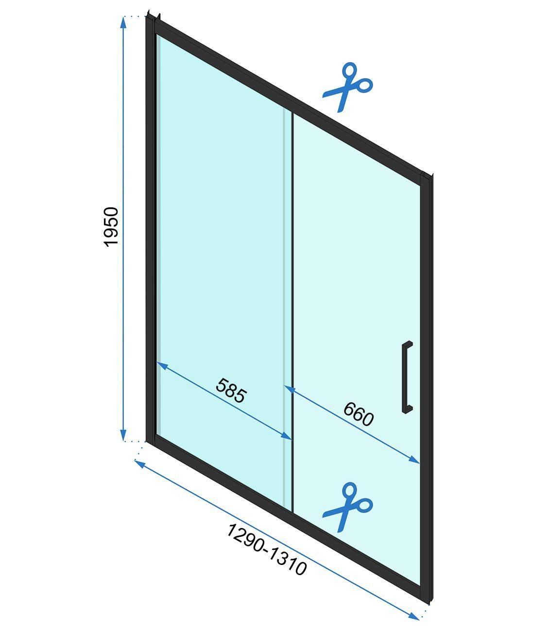 Rea Kabina Prysznicowa, Molier Double 80X80, Czarmy
