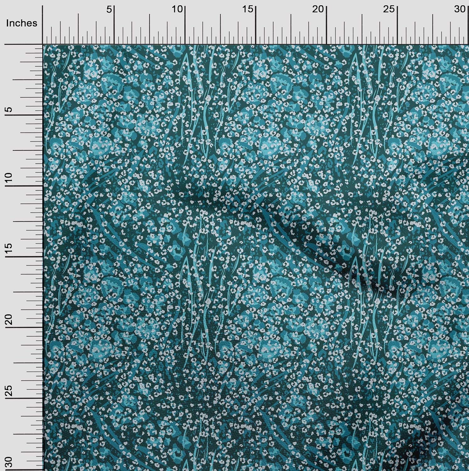 oneOone Cotton Jersey Teal Blue Fabric Leopard Animal Skin Quilting Supplies Print Sewing Fabric by The Yard 58 Inch Wide