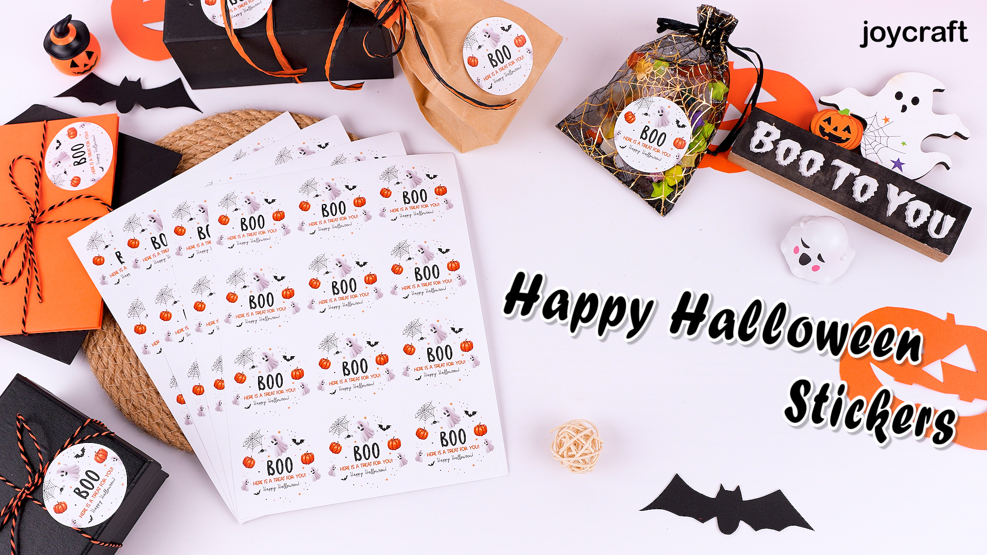 Party Favor Stickers Halloween Stickers 60Pcs Happy - 2 Inch Round Boo ...