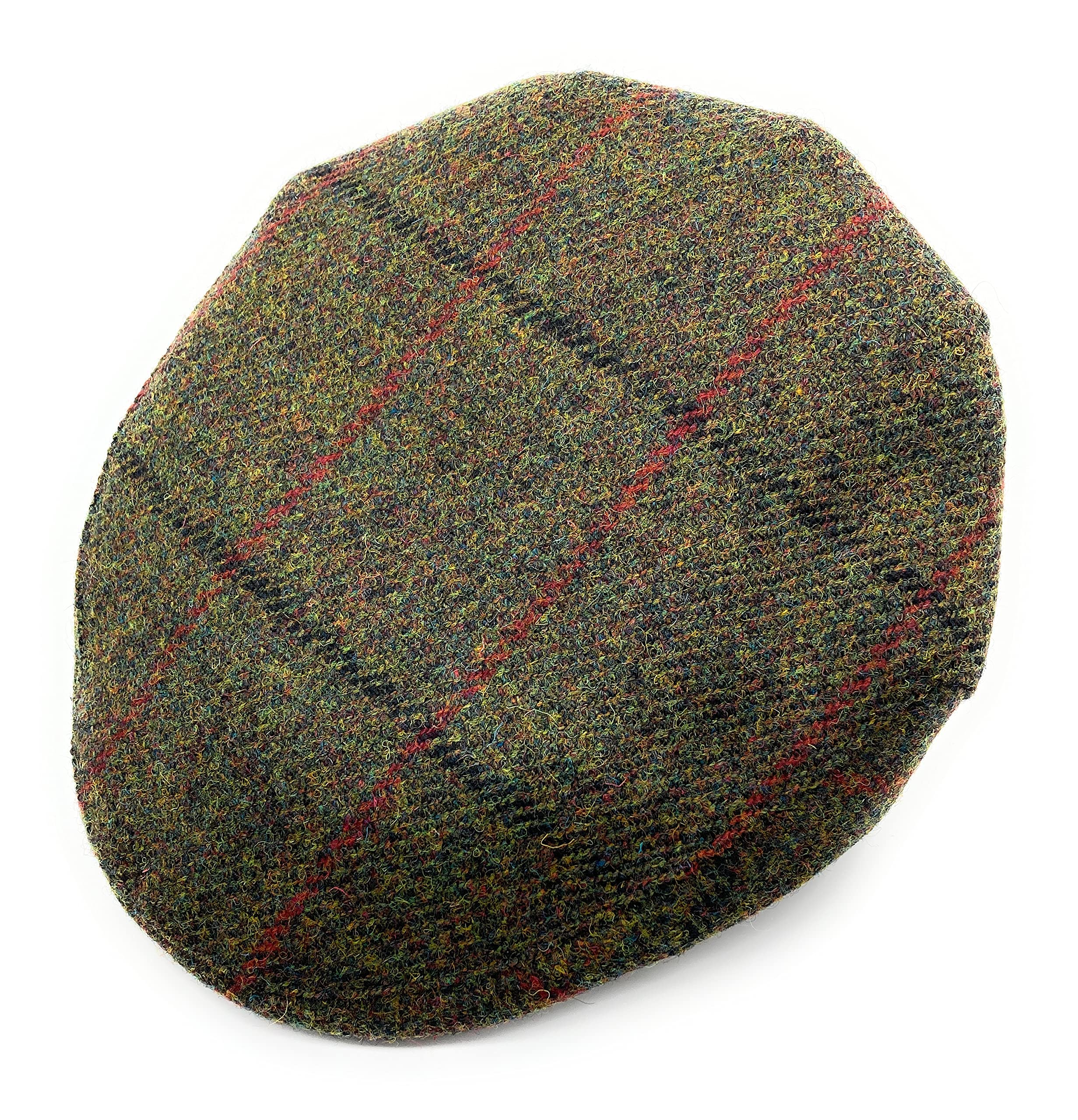 Gents Authentic Harris Tweed County Flat Cap GH0495 (Dark Green Check, Medium)