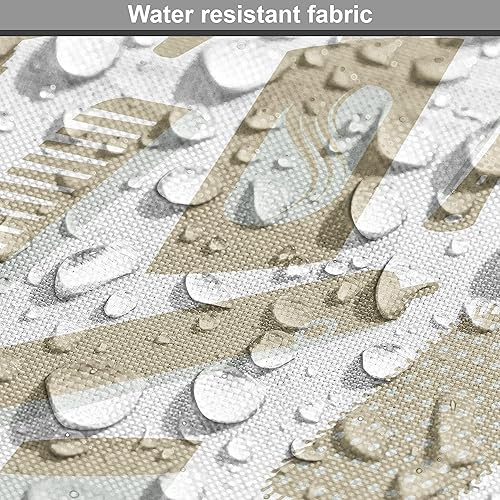 Miniatura 6 de Ambesonne The Yard, tela de color neutro de The Yard, herramientas temáticas de peinado de cabello, patrón de cepillo Coiffure para impresión de