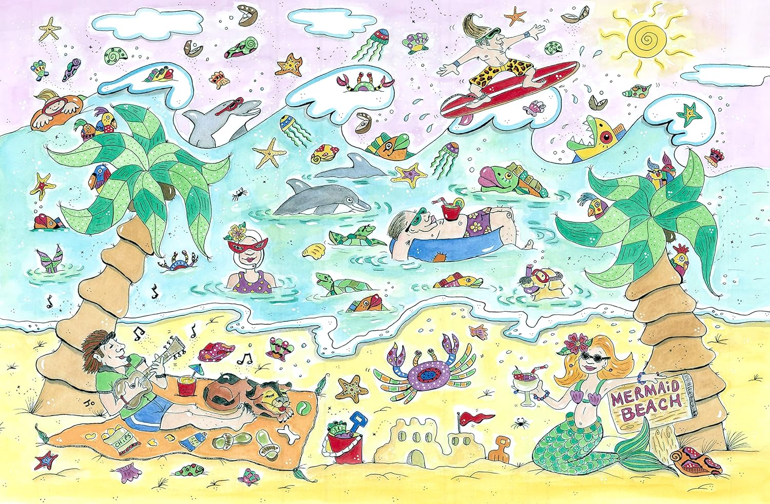 Whimsy Wood Puzzles Mermaid Beach *350 Piece* Jigsaw Puzzle