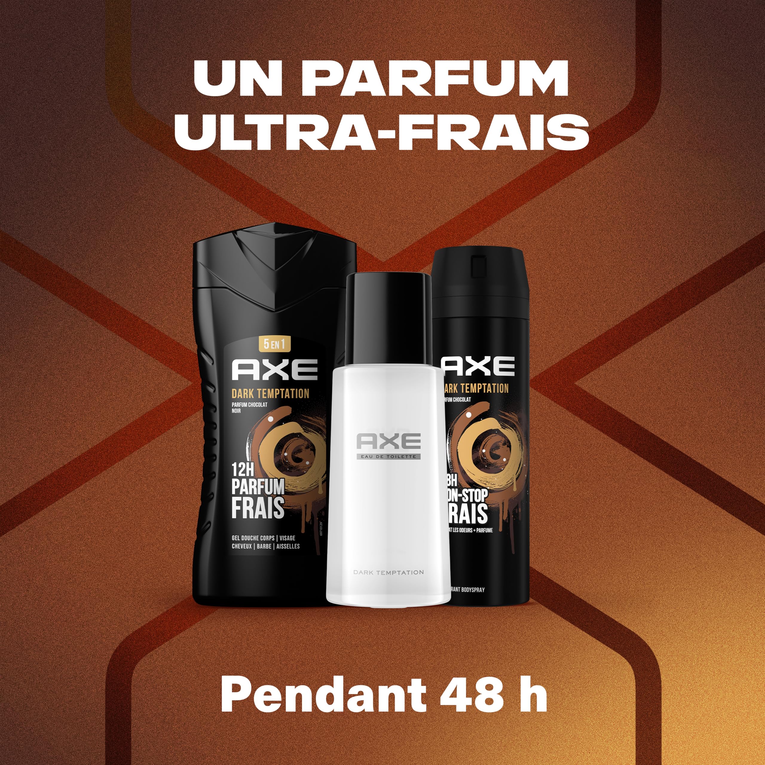 Axe Coffret Homme Dark Temptation Déodorant, Eau de Toilette Gel Douche x1