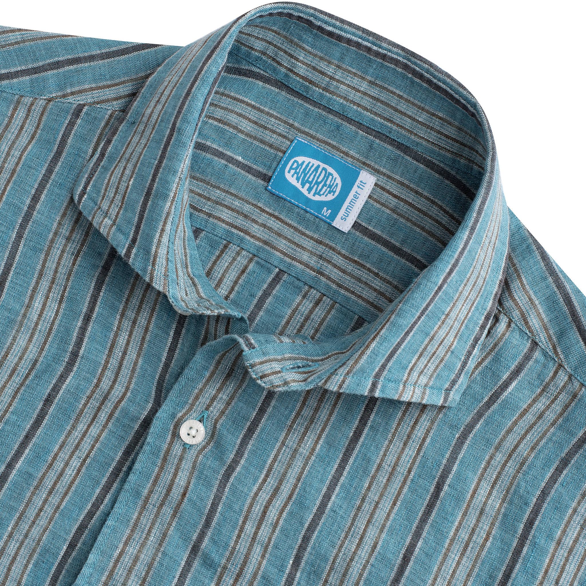 Panareha Camicia da Uomo in Lino LEGZIRA Blu (M)