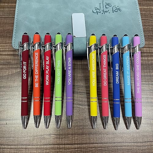 Miniatura 2 de Jxueych Bolígrafos divertidos 10 unidades refranes sarcásticos regalo de oficina citas inspiradoras lápiz táctil de pantalla táctil punta media de