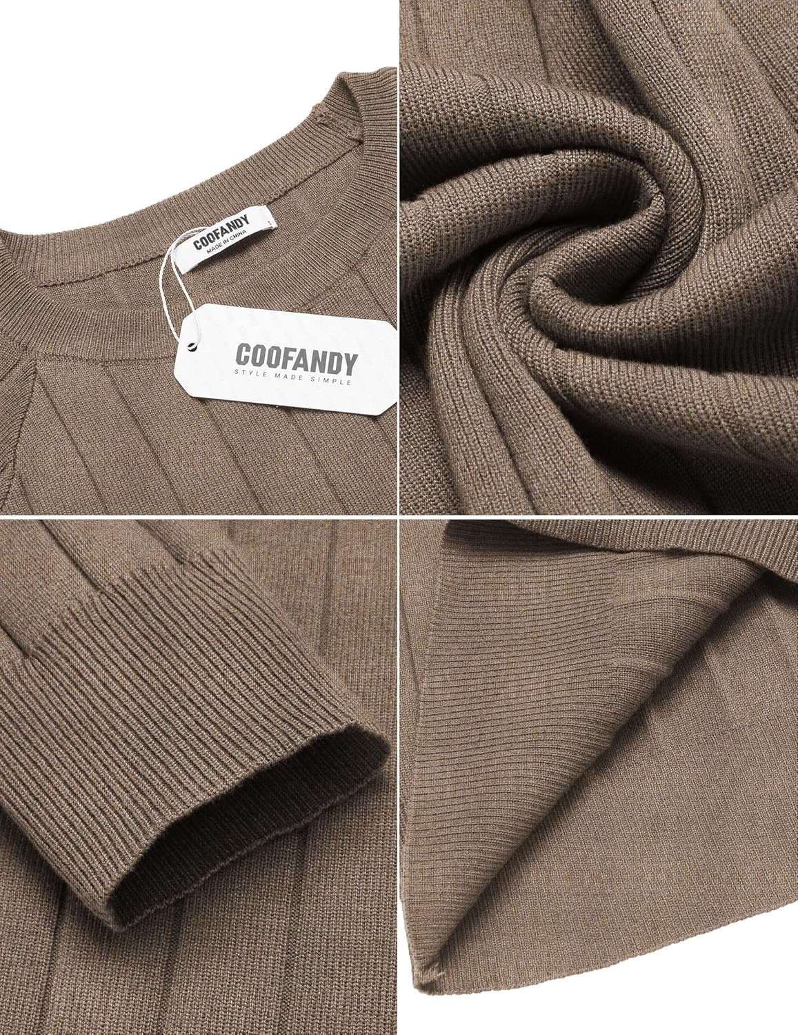 COOFANDY Mens Crewneck Pullover Sweaters Business Casual Long Sleeve Slim Fit Sweater Chunky Cable Knit Sweater - Image 6