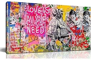 JKWALL77 Banksy Wall-Art - Graffiti Canvas Wall Art - Abstract Wall Decor...